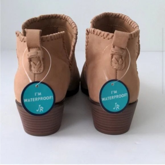 Jack Rogers Suede Ankle Boots Tan Oak Waterproof Layla Booties size 8.5 NEW - Picture 7 of 12
